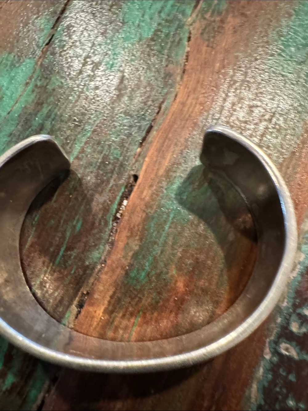 Handcrafted Silver Navajo Style Cuff Bracelet - Silver - Picture 2 of 3